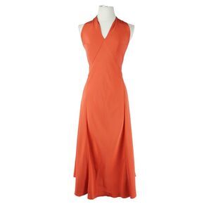 Agnona Orange Halter Neck Summer Dress